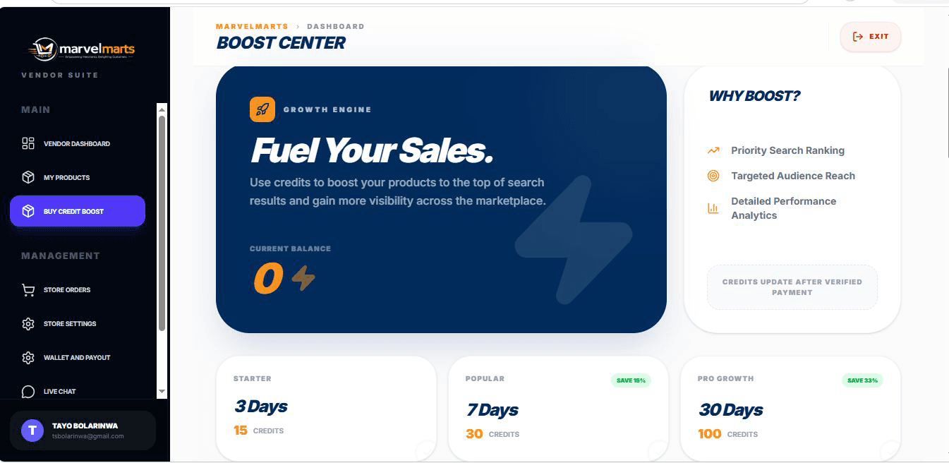 Credit Boost Dashboard